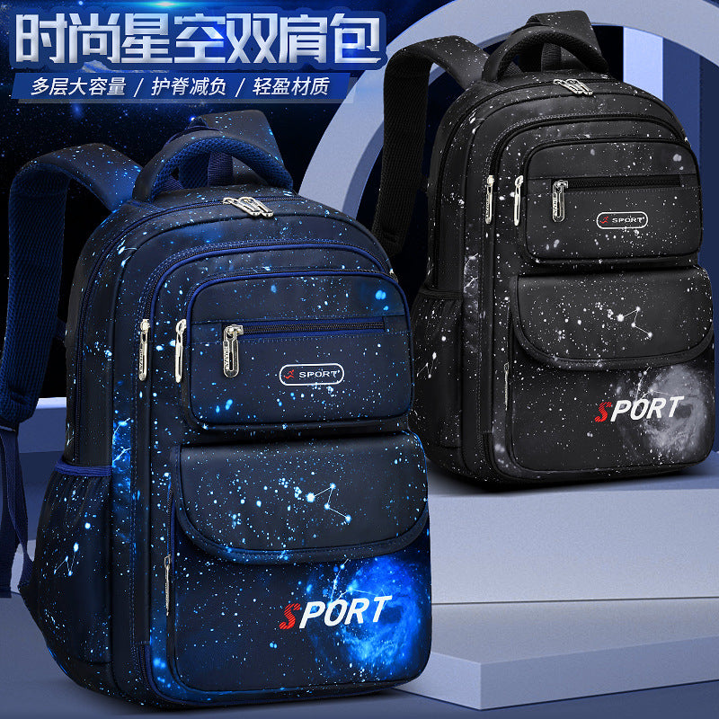 New Vertical Fashion Star Dream Cartoon Primary School Students Grades 3-6 Ridge Protection and Burden Reduction School Bag Children's Backpack