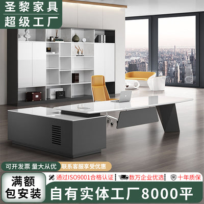 Accessible luxuryclassy sense paint boss desk office desk casual modern fashion executive desk office furniture table and chair combination