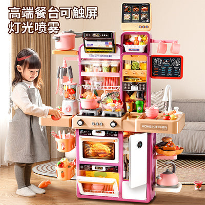 play house kids simulation kitchen tableware set 93cm girl toy cooking kitchen utensils birthday gift