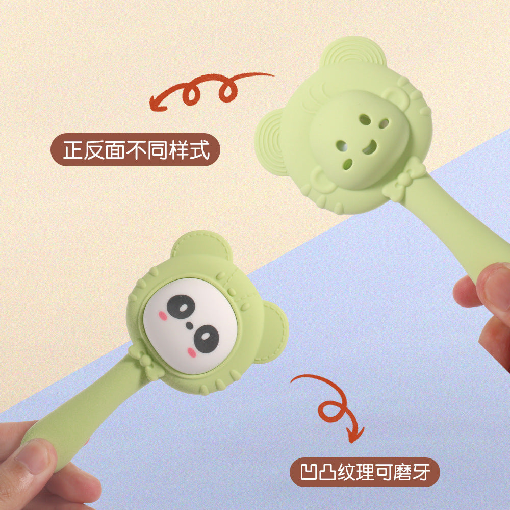 Cross-border new products, silicone, hand rattle, toothpaste, baby early education, puzzle, grasp training, baby can gnaw and grind teeth stick