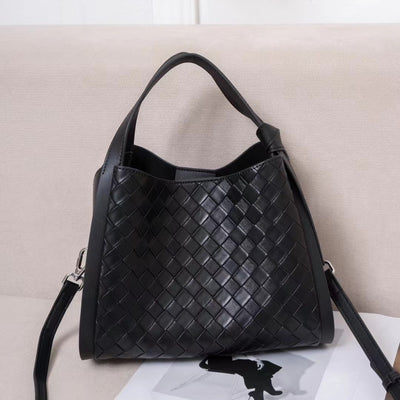 2024 spring/summer new women's bag: premium cowhide leather casual fashion shoulder & crossbody bag - genuine leather embossed basket bag