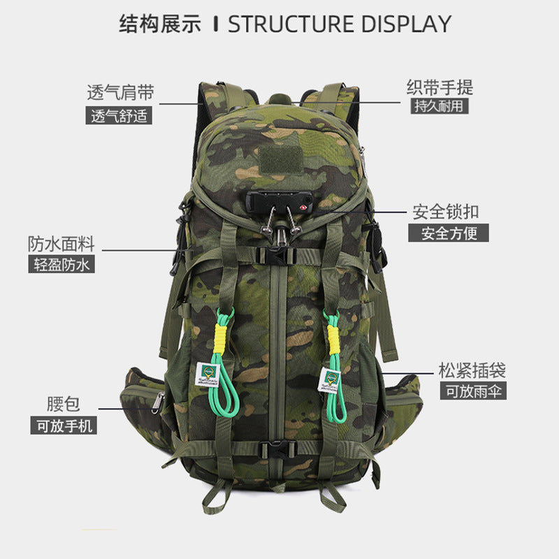 New waterproof outdoor mountaineering bag hiking short-term travel camouflage backpack business trip computer travel camping backpack