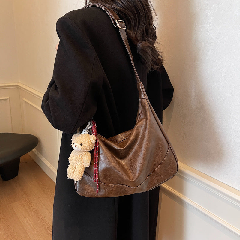 Commuting to work Portable underarm large-capacity bag Women's 2025 new autumn and winter retro fashion dumpling bag shoulder bag
