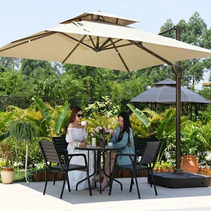 Outdoor parasol garden terrace courtyard umbrella villa balcony sun umbrella outdoor stall light strip beads roman umbrella no