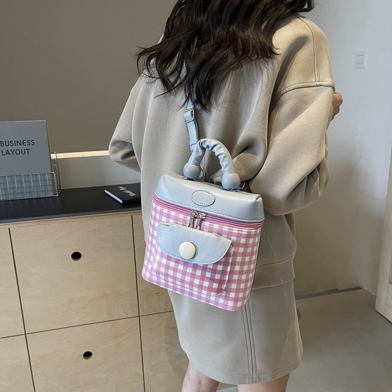 Niche Macaron color backpack cute women's new high-value sweet wind light luxury leisure commuter handbag