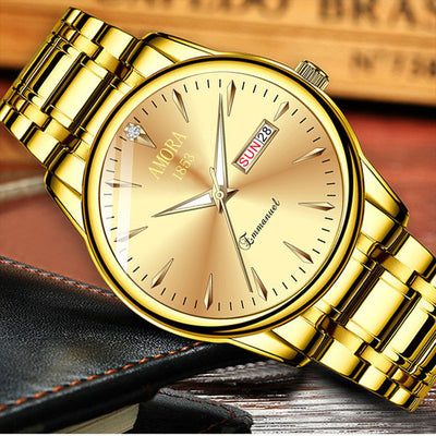 Wholesale amora men's watch - business casual luminous dual calendar non-mechanical casual wristwatch - cross-border waterproof