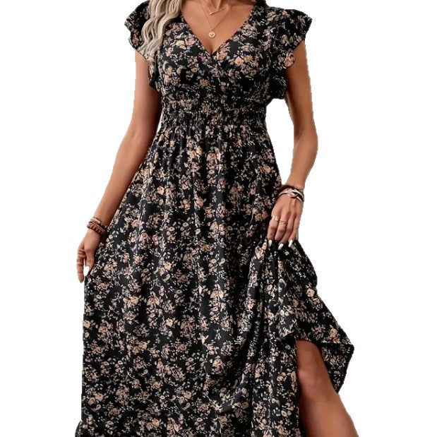Spot European and American independent station   summer comfortable casual slim dress new European and American holiday dress