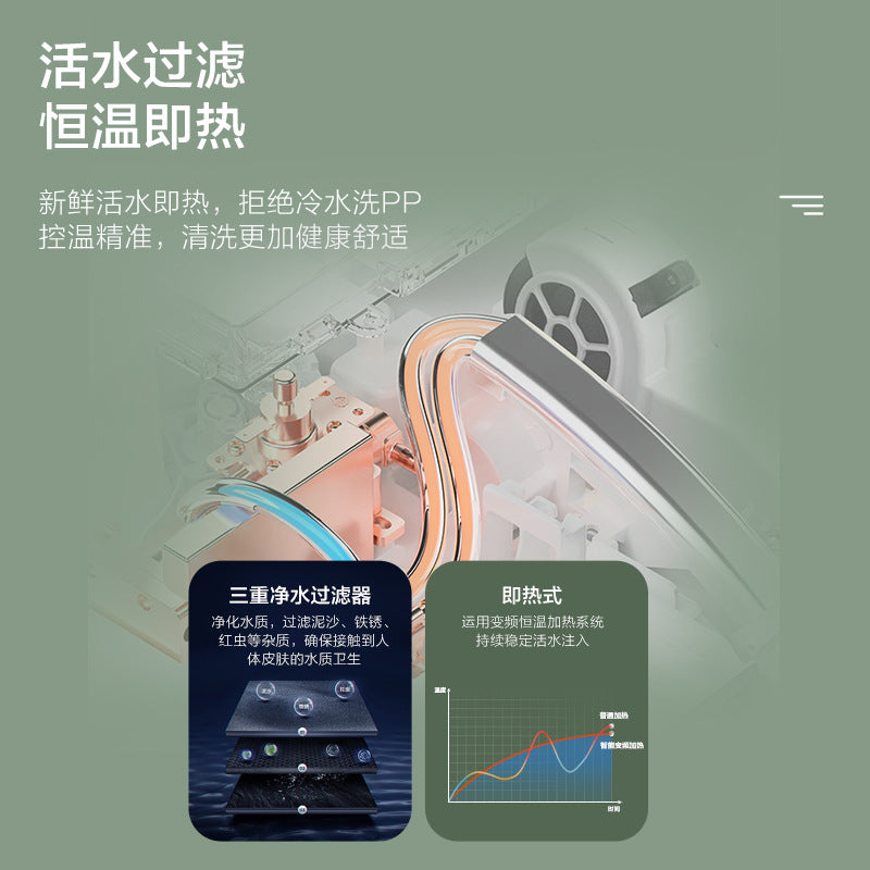 Smart toilet small size small apartment without water pressure limit UV integrated automatic light smart foam shield