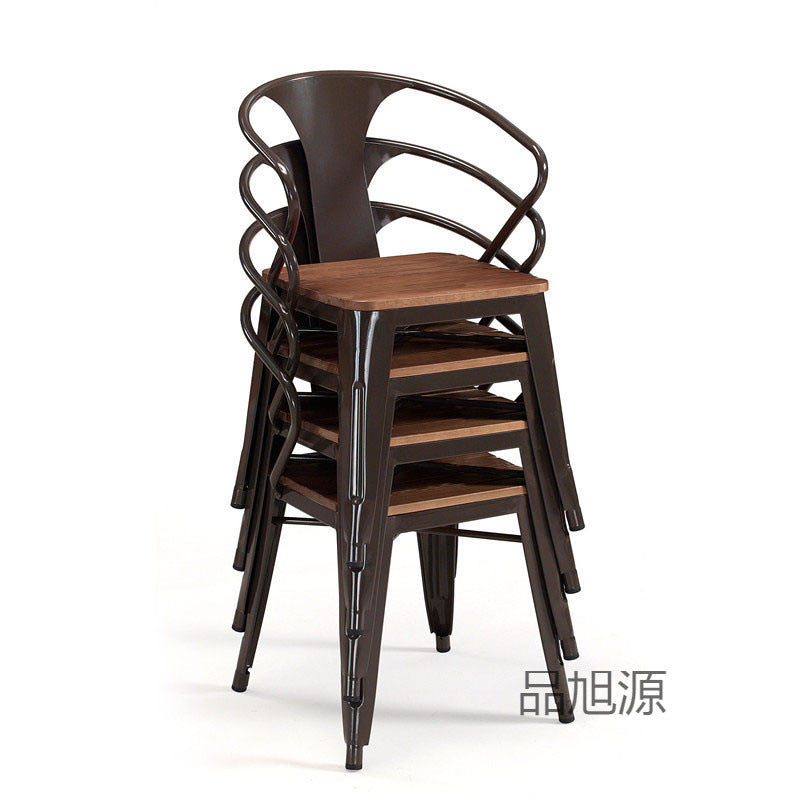 American industrial style wrought iron dining chair outdoor leisure, coffee shop chair milk tea shop backrest