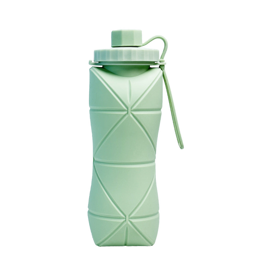 Folding water cup Outdoor travel sports silicone folding water cup Portable high temperature resistant food grade anti-drop retractable water cup