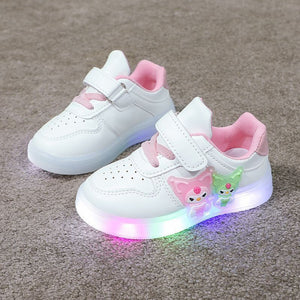 girls' light-up sneakers - mesh casual shoes, kids' running shoes, led light-up shoes