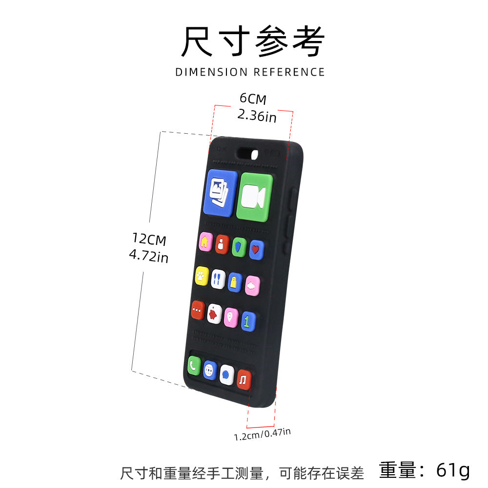 Cross-border silicone mobile phone toothpaste baby anti-eating hand grinding stick soothing toy biting le toothpaste baby food grade