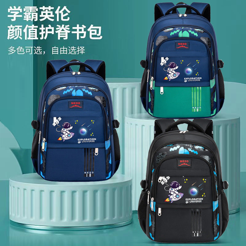 New primary school schoolbag boys 1-3-6 grade trend lightweight burden reduction ridge protection large capacity children's schoolbag wholesale