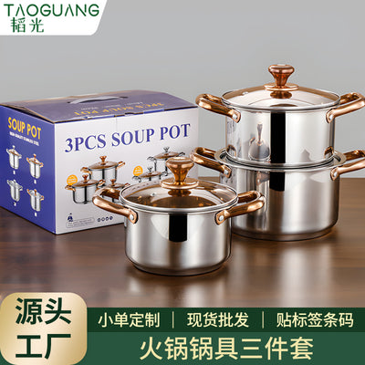 wholesale gift soup pot steaming pot food grade stainless steel for home stove neutral kitchen thickened soup hot pot