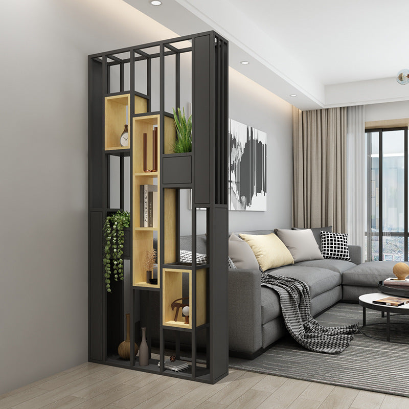 Nordic wrought iron screen shelf entrance office guest dining room partition floor flower stand creative decoration