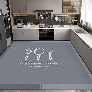 Kitchen floor mat non-slip oil-proof wipeable no-wash whole floor anti-dirty leather carpet for homewaterproof mat can be cut