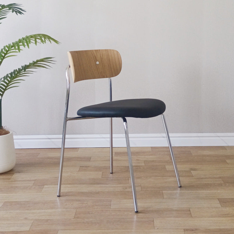 American cafe retro leather dining chair barbecue restaurant industrial style wrought iron chair simple milk tea shop dining stool