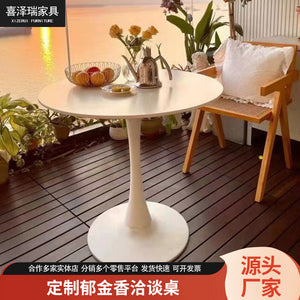 Manufacturer small round table popular waiting table reception negotiation table for home balcony bedroom casual white table milk tea shop dining table