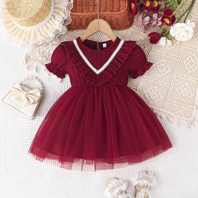 exclusive: spring/summer baby & toddler casual dress - sweet & adorable red mesh tutu skirt, trendy style