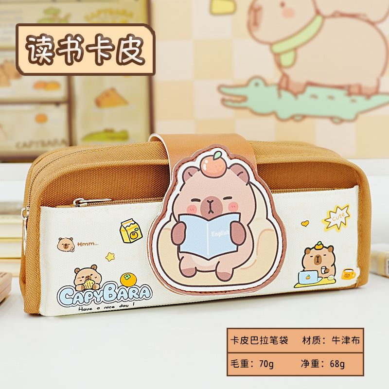 Large-capacity stationery bag wholesale, simple Oxford pencil case for junior high school students, cute pet ins style stationery case pencil case