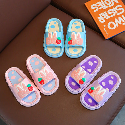 2023 new children's slippers - cute cartoon bowknot design for girls, anti-slip soft sole, wholesale family matching sandals