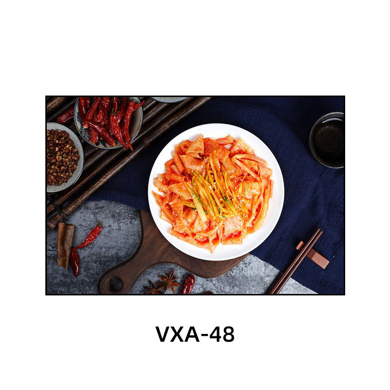 陕西装饰画西安长安古城风景建筑面馆挂画美食餐厅饭店包厢壁画