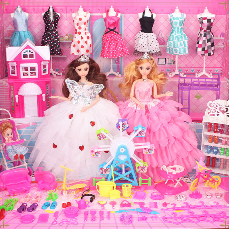 Parent-child dress-up doll set gift box princess girl children's toy cloth clothes birthday cute change clothes store