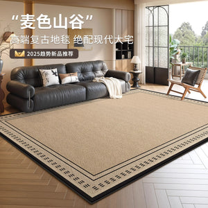Distributed living room rug: waterproof, stain-resistant, retro style, new bedroom design, easy to clean, sofa coffee table blanket, light luxury, high-end
