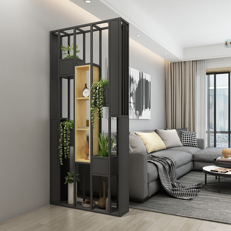 Nordic wrought iron screen shelf entrance office guest dining room partition floor flower stand creative decoration