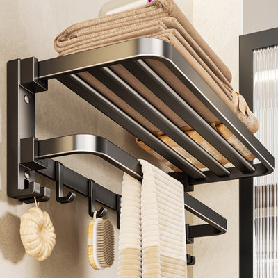 Gun gray bathroom punch-free towel rack wall-mounted bathroom toilet storage rack bath towel rack bathroom storage rack