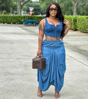 European and american cross-border women's fashion: women's skirt - instagrammable, unique street style, trendy oversized pocket, asymmetrical skirt