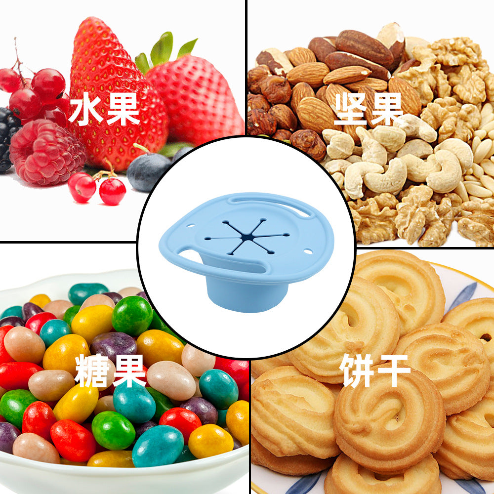 Cross-border new denim hat binaural handle silicone snack cup, portable children's cartoon snack cup with lid