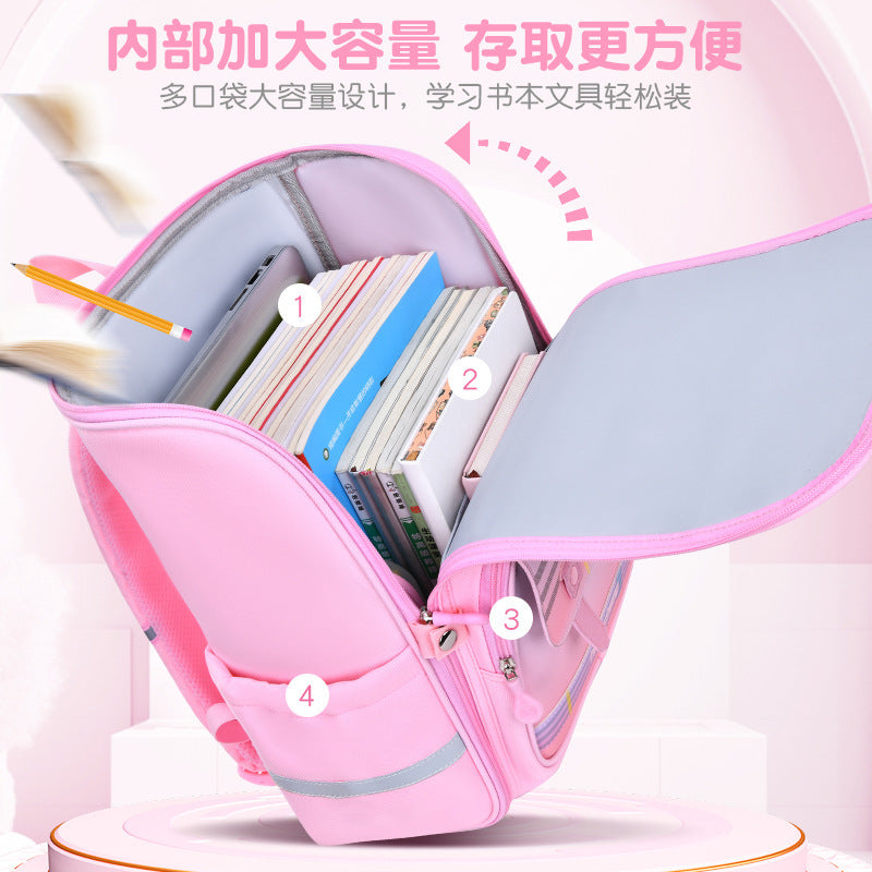 New primary school school bag for grades 1-6 Large capacity spine protection to reduce the burden Children's school bag Boys and girls backpack