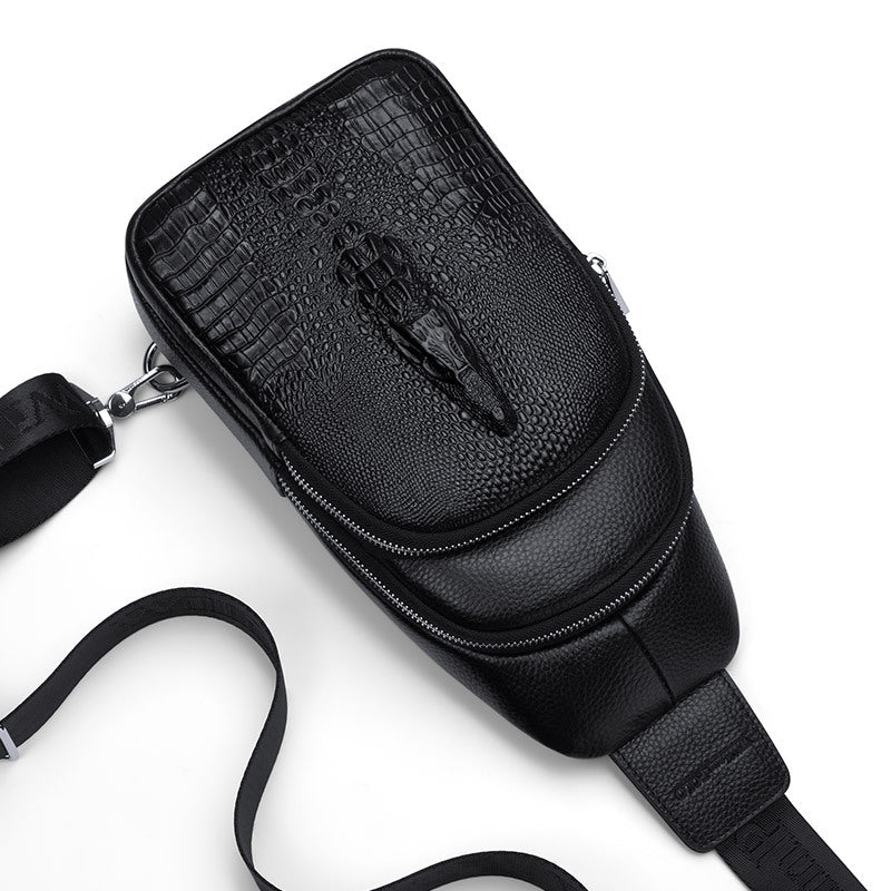 Emperor Paul Breast Bag Men's Premium Fashion Versatile Men's Shoulder Crossbody Bag Crocodile Pattern Casual Chest Bag