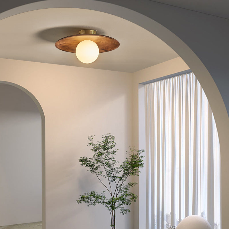 Zhongshan Lighting Aisle Light Entrance Light Balcony Ceiling Light Walnut Personality Homestay New Chinese Lighting