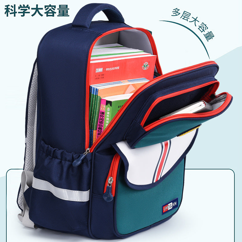 New primary school schoolbags for children in grades 3-6 to reduce the burden and wear-resistant Shaodong students  wholesale, light and cute