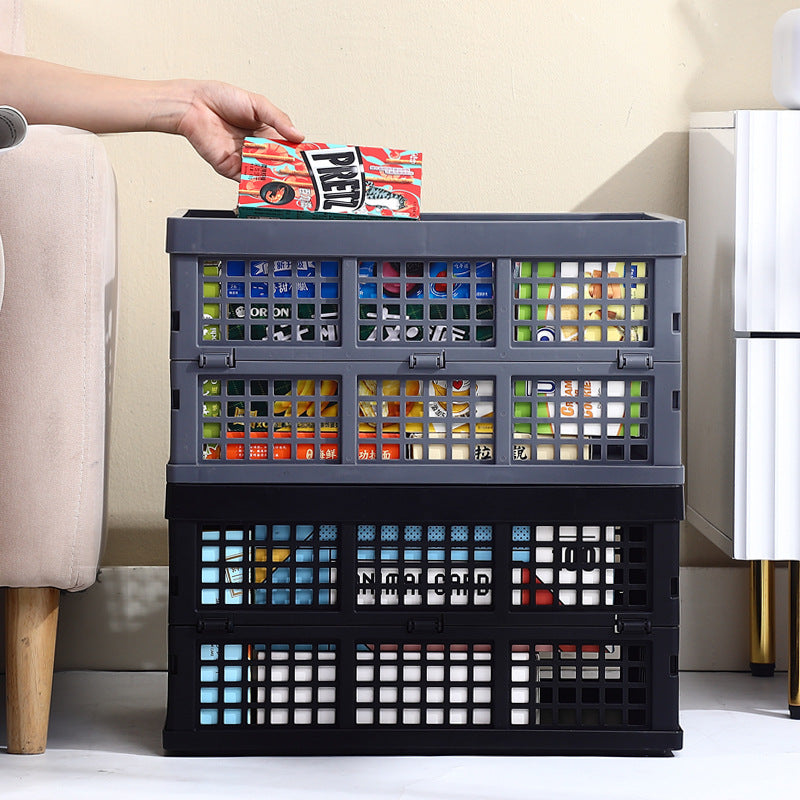 Plastic storage basket Creative foldable storage basket Car sundries storage box Hollow storage frame Storage basket