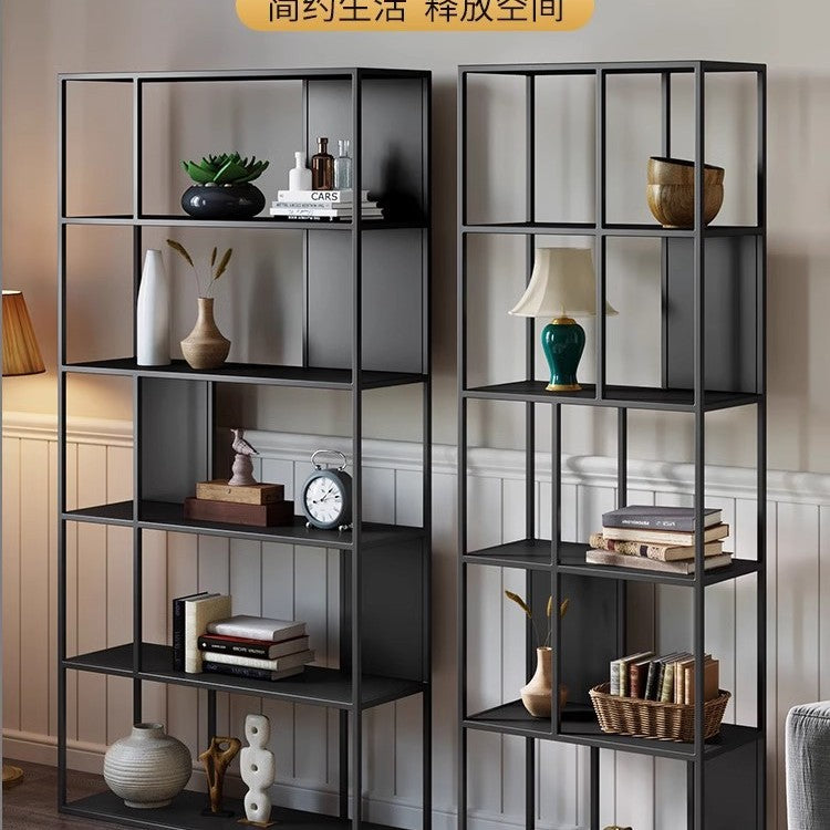 American wrought iron partition shelf bookshelf floor-to-ceiling multi-layer storage design is suitable for living rooms and offices