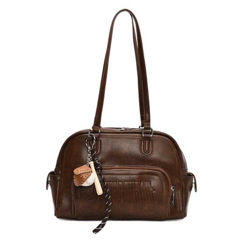 2025 new fashion trend light retro baseball bag women's shoulder handbag large capacity