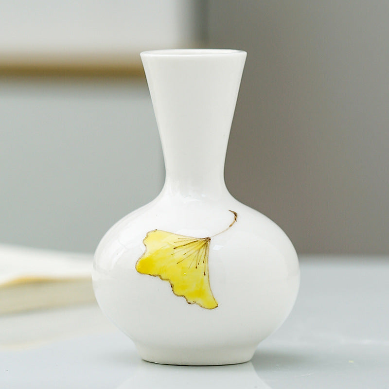 陶瓷手绘小摆件个性时尚小花瓶家居茶道装饰品水培干花花插小花器