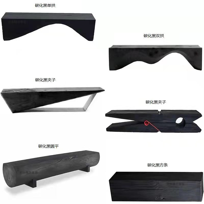 Clothing store bench wabi wind household shoe changing stool living room dining table bench solid wood bedroom bench wooden bench