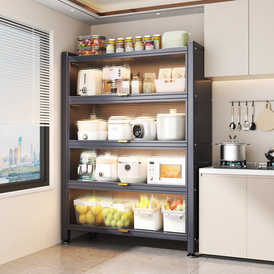 Kitchen storage rack floor-standing multi-layer storage cabinet for home with door dust-proof multi-functional cabinet sideboard storage cabinet