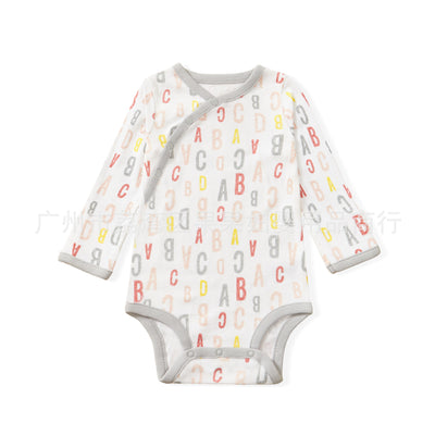 Baby autumn newborn clothes pure cotton class a long-sleeve romper triangle bodysuit sleepsuit cross-border export