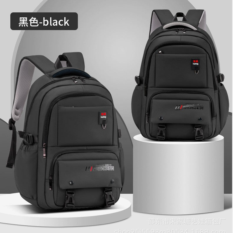 New primary school students, junior high school students, schoolbags for grades 1-9, large capacity, lightweight and wear-resistant children's backpack, dirt-resistant