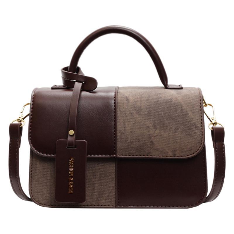 Bag Women's 2025 New Winter Fashion Versatile High-value Women's Bag Splicing Simple Portable Shoulder Bag Crossbody Bag