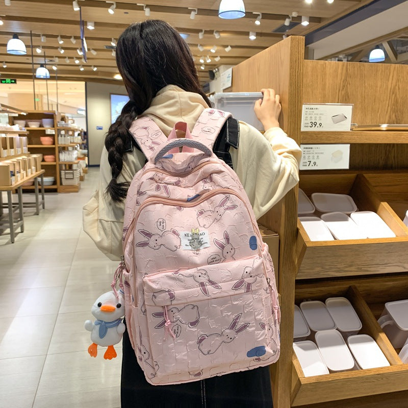 New schoolbag female middle school student girl backpack junior high school student cute cartoon primary school student large capacity backpack