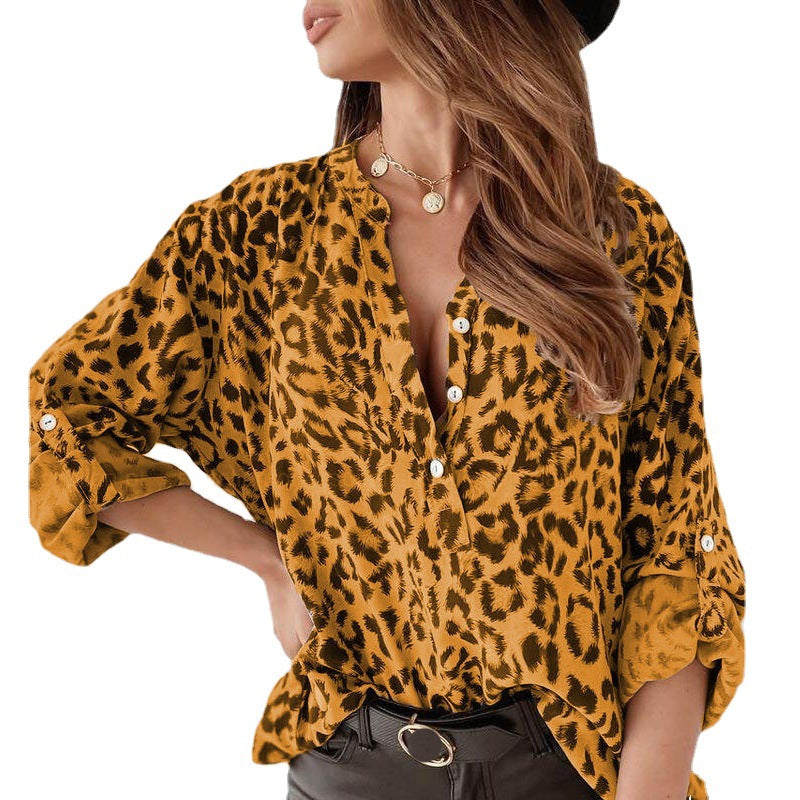 Spot, European and American  women's shirts wish independent station  lapel long-sleeved spring and autumn shirts