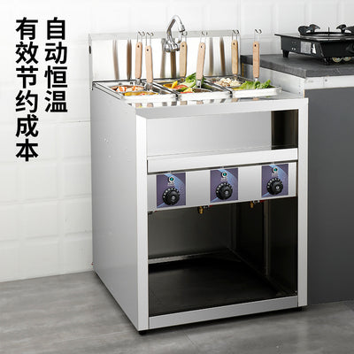 Commercial vertical stainless steel electric hot pot multi-function desktop soup stove with powder fence porous hot noodle pot canteen noodle stove