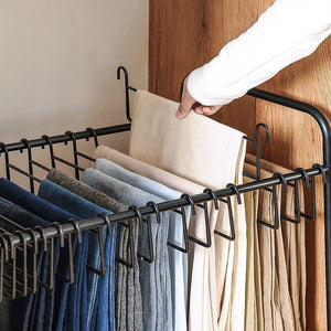 Trouser rack storage handy gadget multifunctional movablefor home wardrobe multi-layer traceless large hanging clothes rack trouser rack storage rack