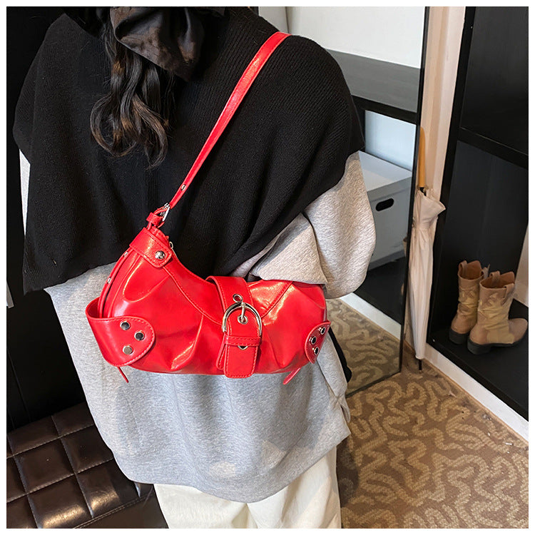 Cross-border 2025 spring new large-capacity fashion shoulder bag, foreign-style personalized baguette bag, light women's commuter bag